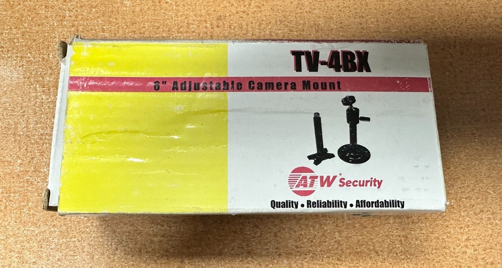 ATW Security TV-4BX 6" Adjustable CCTV Camera Mount Black Wall/Ceiling