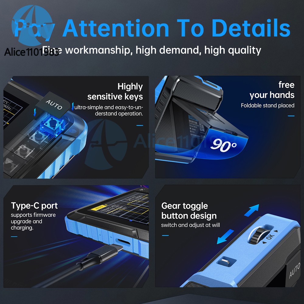 DSO 152 Handheld Small Oscilloscope Portable Digital Oscilloscope 200KHz 5V/1A