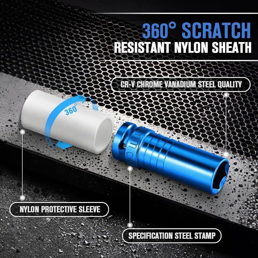 17-27mm 1/2" Drive Wheel Protector Impact Socket Metric Impact Socket Tool Set