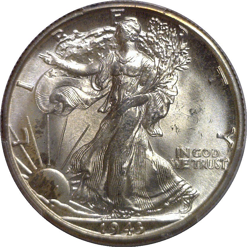 1943-D Walking Liberty Half Dollar PCGS MS-65+