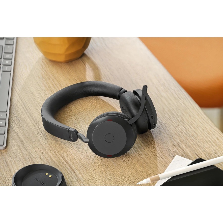 Jabra Evolve2 75 Wireless On-Ear Headset w/ Stand USB-A Black