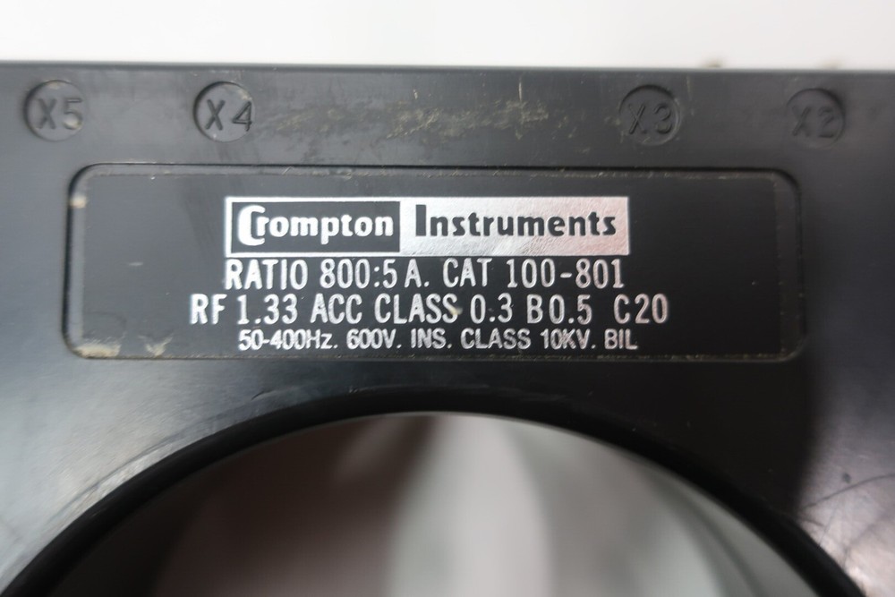 Crompton 100-801 Current Transformer 800:5 600v-ac