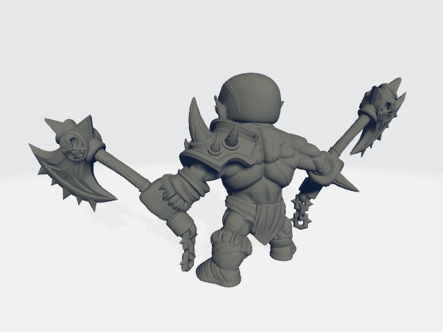 Chibiatures - Orc W/Double Axes