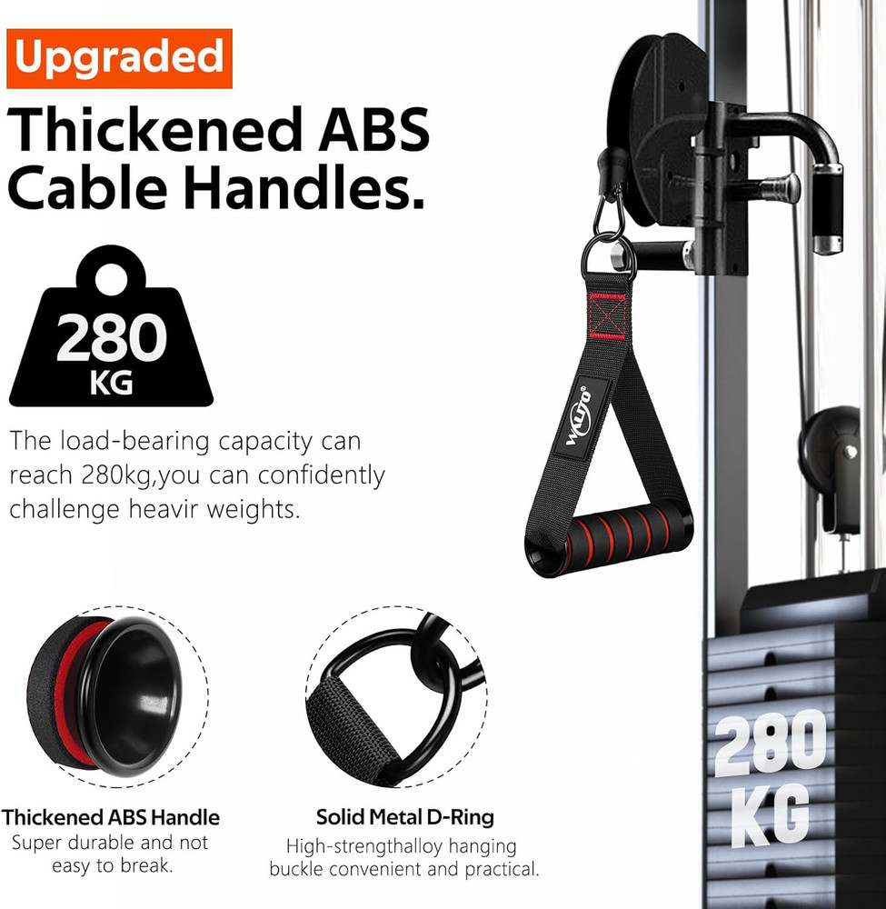 Exercise Handles, Replacement Cable Machine Attachments for Home Gym Equipment,