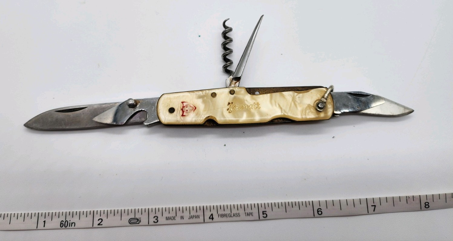 Victorinox INOX Swiss Army Cracked Ice Pocket Knife Multi Tool- Zermatt- 6 BLADE