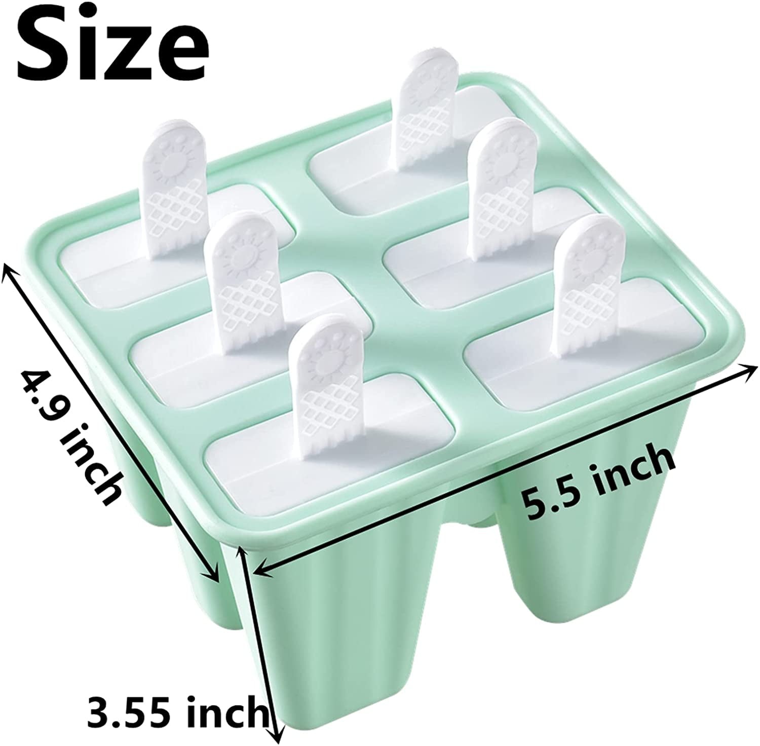 Silicone Ice Pop Molds 6-Well Easy Release, BPA Free Silicone Ice Cream Mold
