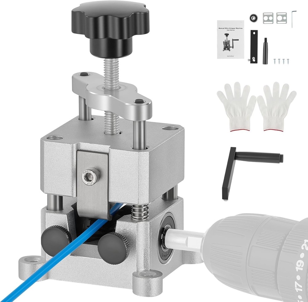 Wire Stripper Machine, 0.06"-1" Manual Wire Stripping Machine, Drill Compatib...