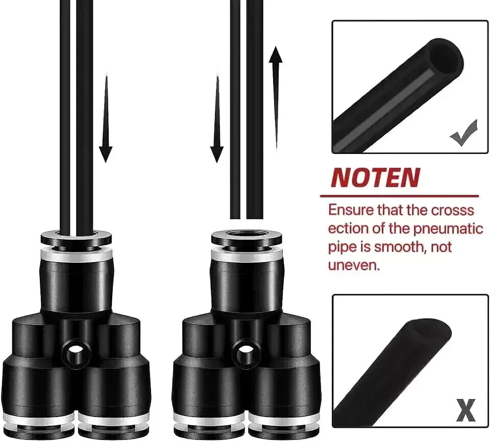 Air Line Tubing Kit 1/4'' OD 50ft Nylon Hose 1/4'' NPT Push to Connect Fittings