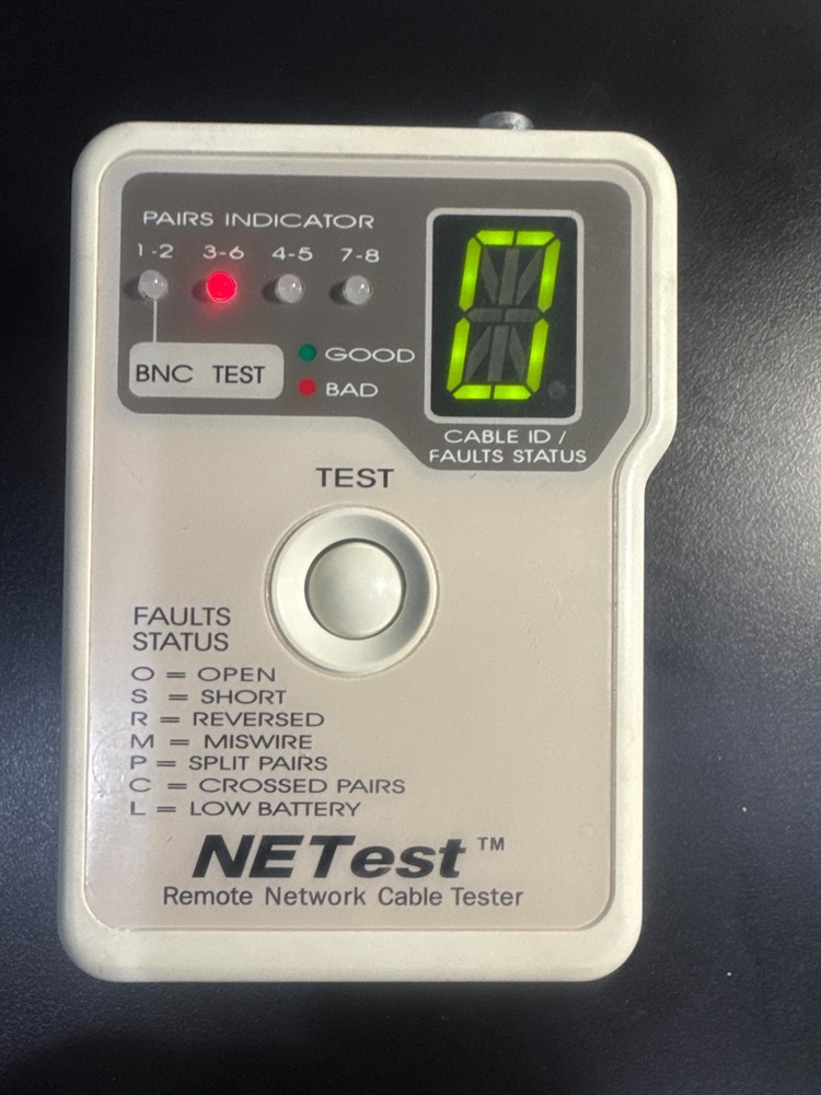 NE TEST REMOTE NETWORK CABLE TESTER