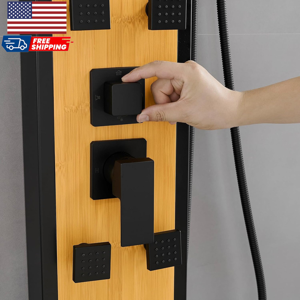 Stainless Steel Shower Panel Tower System 8 Jets Multi-Function Shower Panel