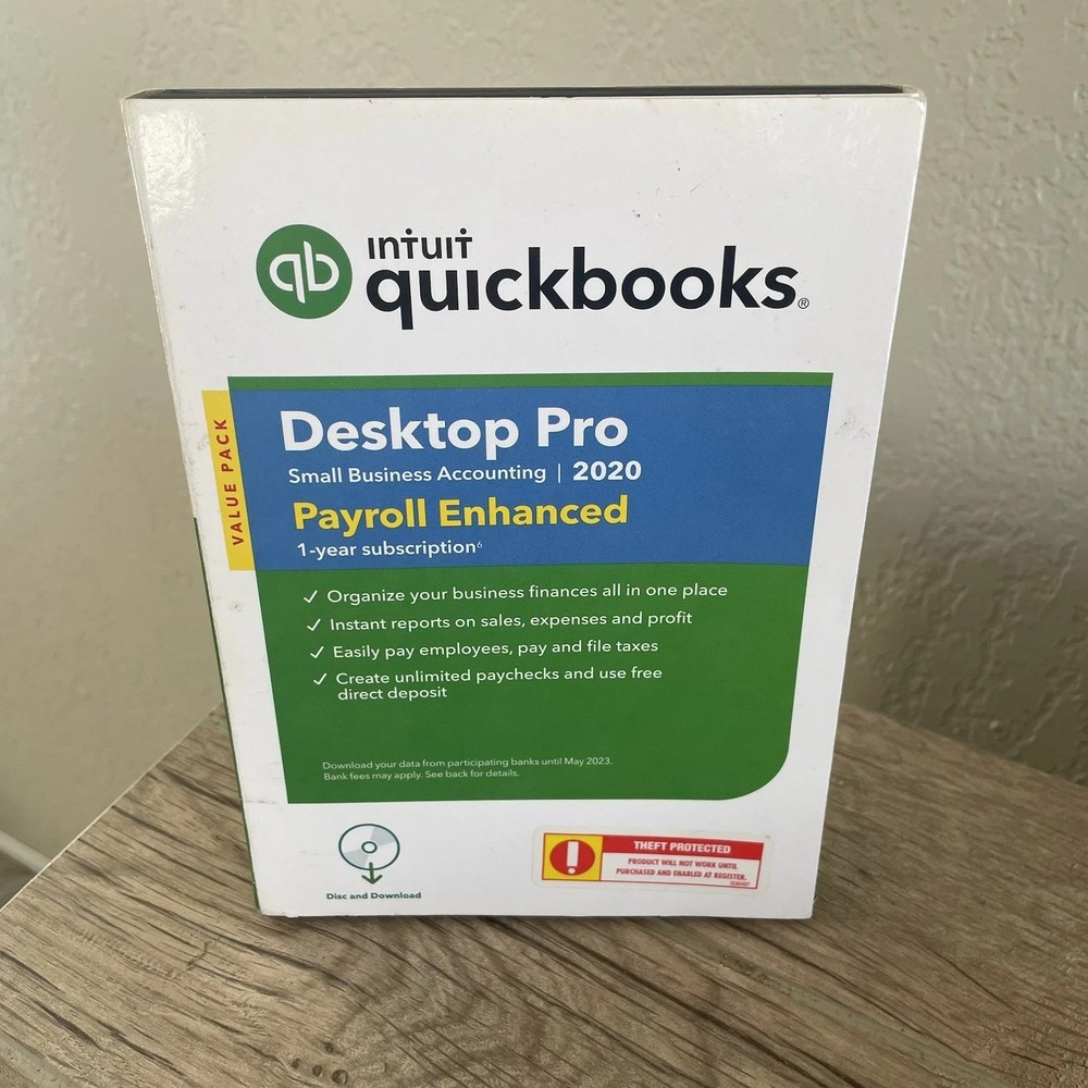 Quickbooks Desktop Pro 2020 Windows NO SUBSCIPTION AUTHENTIC Disc & Key