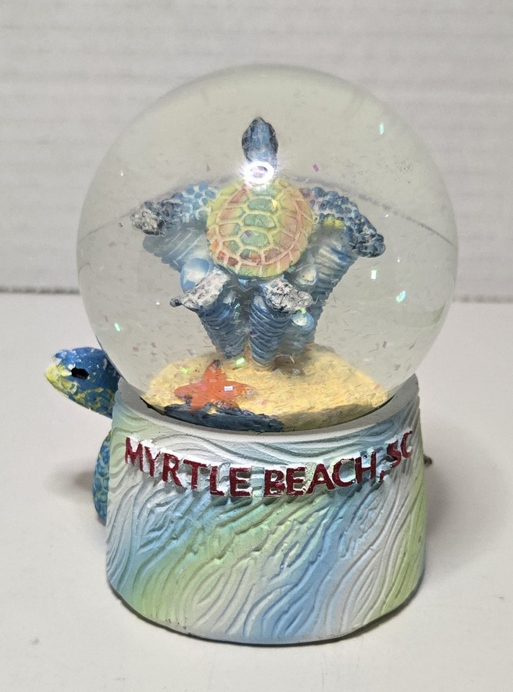 Myrtle Beach, SC Sea Turtle, Ocean Snow Globe with 3D & Glittery Visual Effect