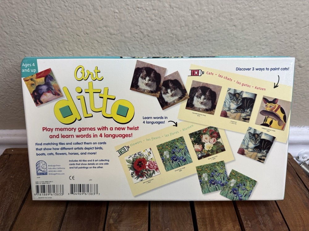 Art Ditto Memory Card Game (Birdcage Press) Complete