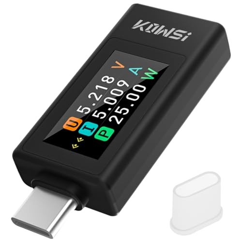 4-30V 0-8A USB C Tester Digital Multimeter, Voltage and Current Tester Black