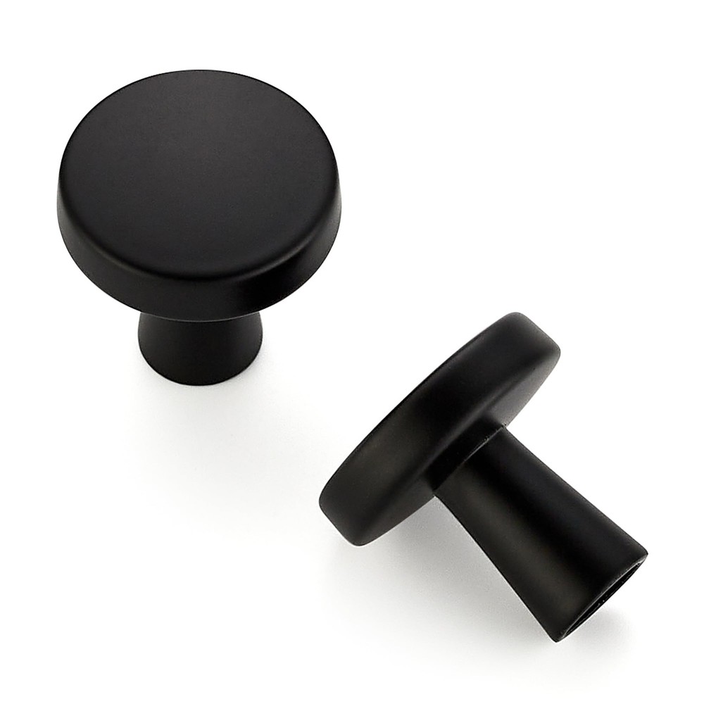 Ravinte 20 Pack Matte Black Cabinet Knobs Mini Round Knobs Single Hole Solid Dra