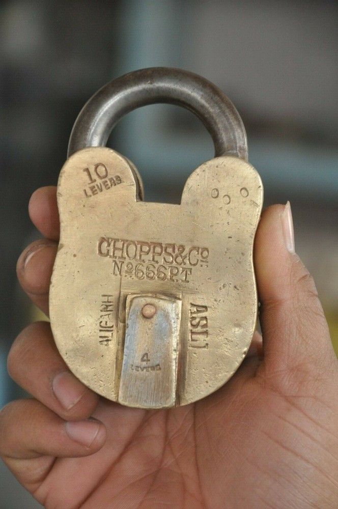 Vintage Brass Chopp's & Co. Solid Heavy Handcrafted 10 Levers Padlock