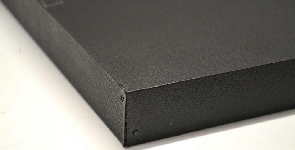 USED PERCUSSION TRAP TABLE WITH STAND, WOOD SHELL