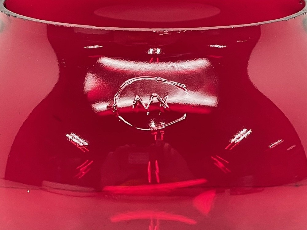 Red Corning Short Globe For Railroad Lantern