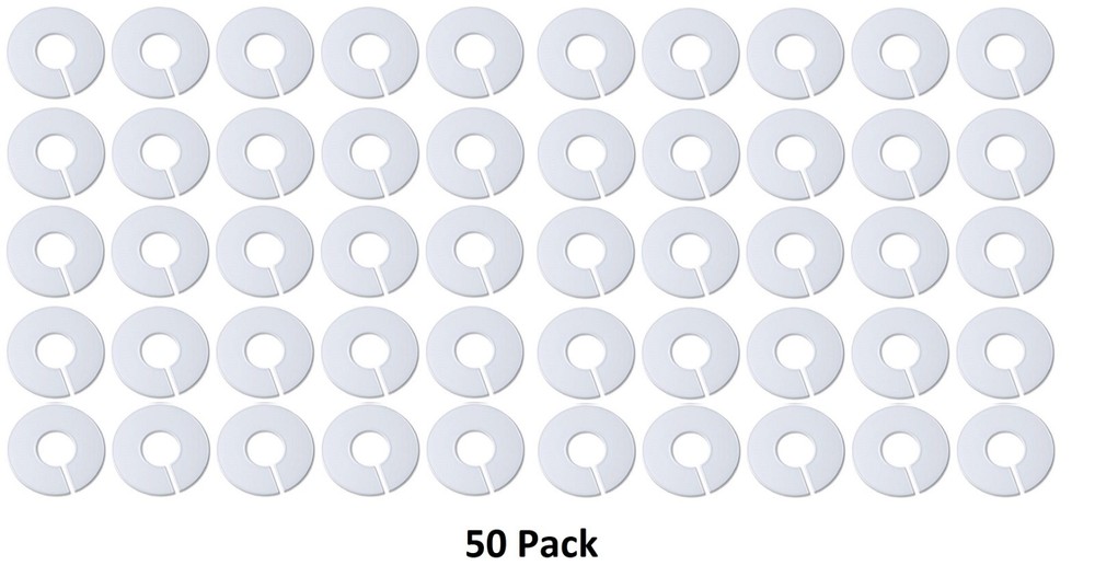 White Round Plastic Blank Rack Size Dividers (50pack)
