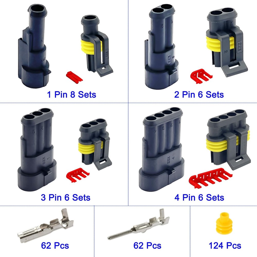 Twippo 352Pcs Waterproof Car Electrical Connector universal, 352 Pcs