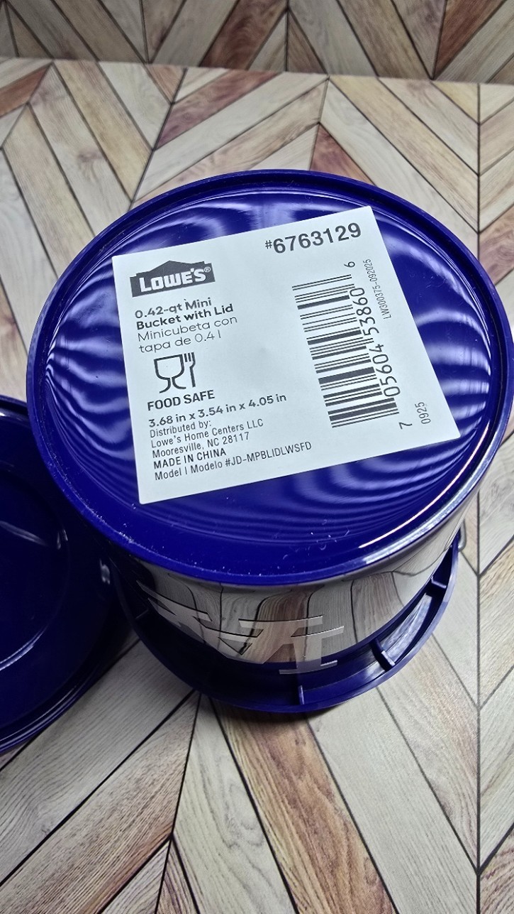 Rare Lowe's 0.42 Qt Tiny Teeny Mini Bucket w/Lid LA Dodgers Food Safe Blue NEW