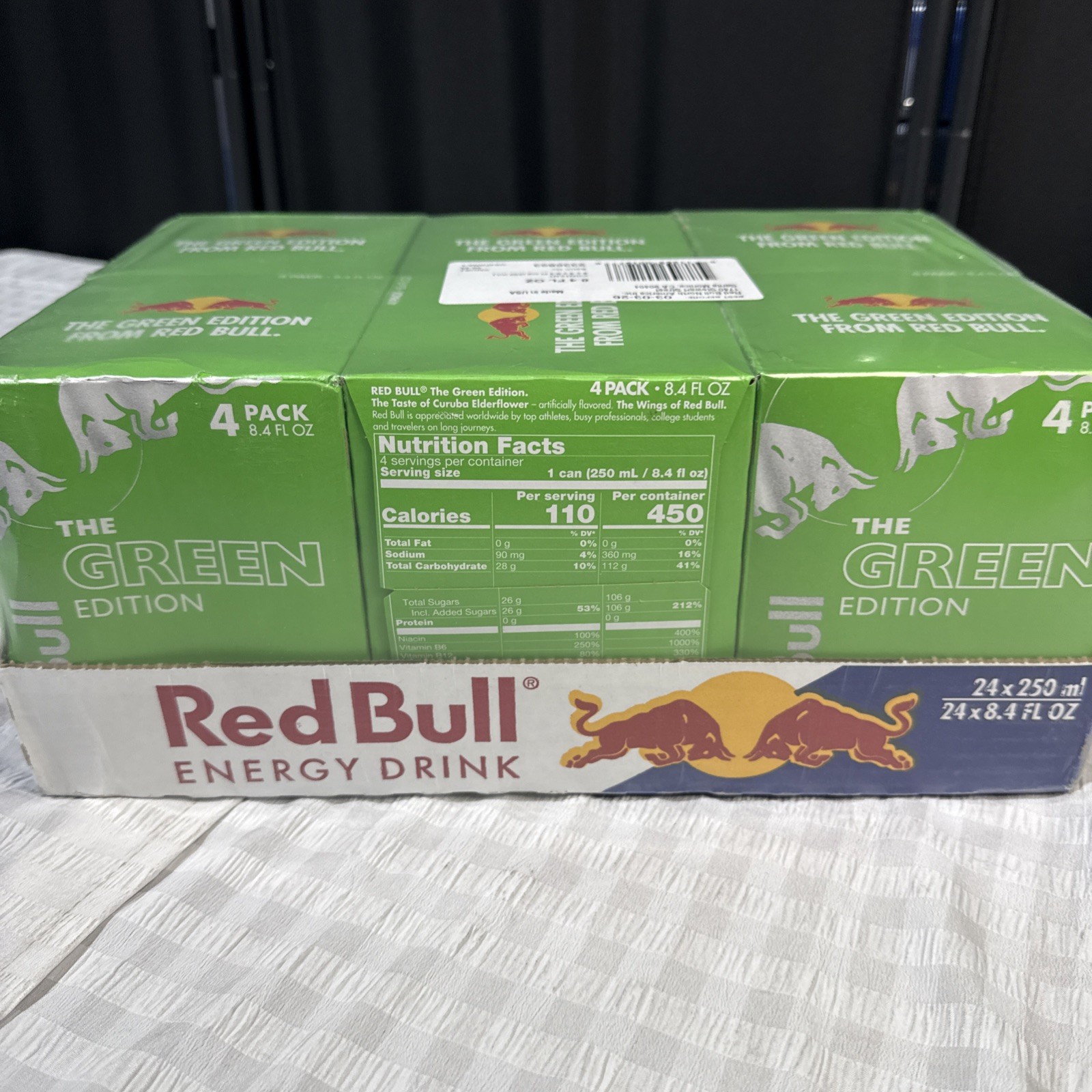 Red Bull Green Edition Energy Drink 8 oz., 6 Packs of 4 Cans (Pack of 24)