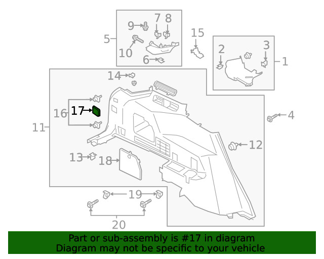 Genuine Ford Interior Quarter Panel Trim Panel Insert LB5Z78312A29AA