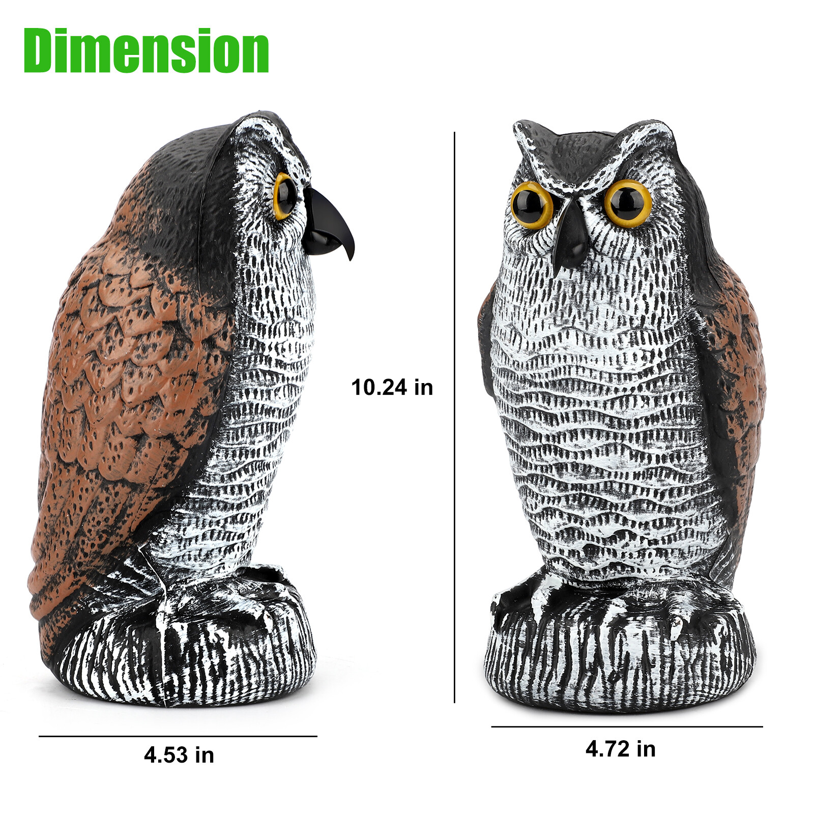 Owl Decoy Statue Protect Garden Yard Scare Birds Away Pigeon Repellent Scarecrow