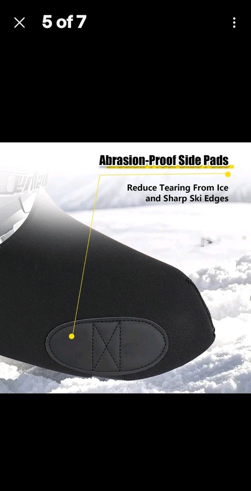 Tryly 2 Pairs Ski Boot Covers, Winter Boots Covers for Medium, Black