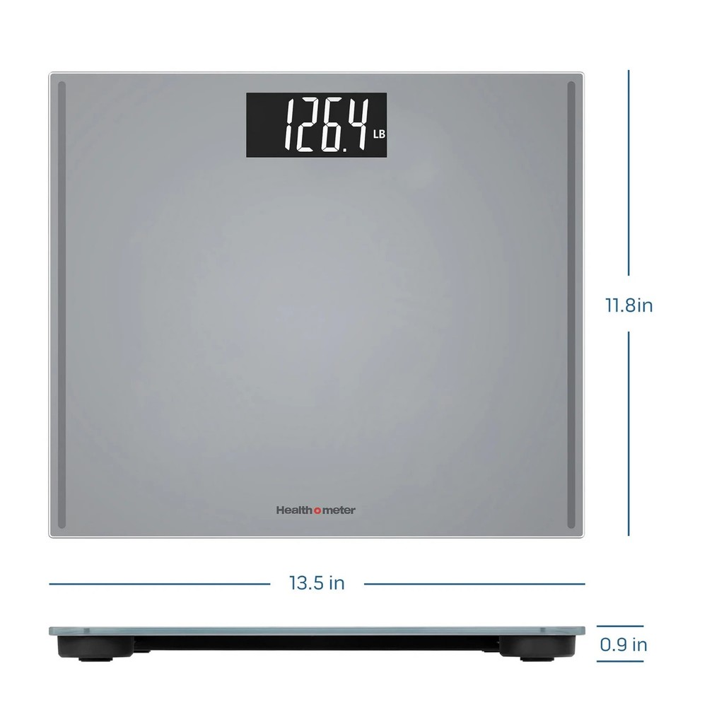 Extra Wide Platform Digital Bathroom Scale High Precision 500 lb Large Capacity