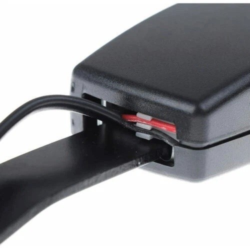 2Pack Universal Auto Car Seat Belt Buckle Socket Plug Connector W/ Warning Cable