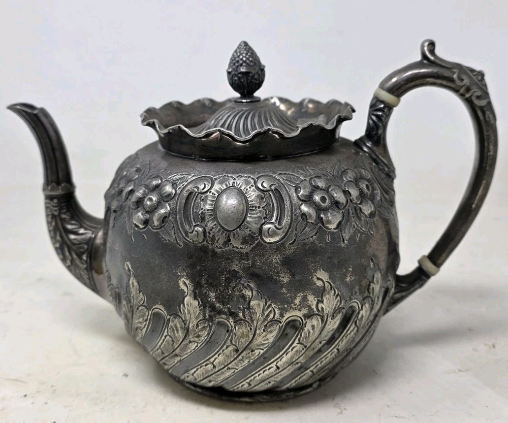 Engraved Metal Teapot