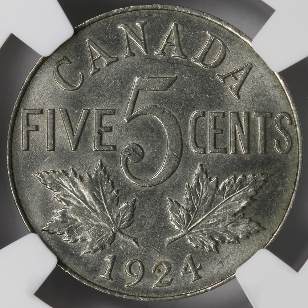 1924 Canada 5c Nickel NGC MS62