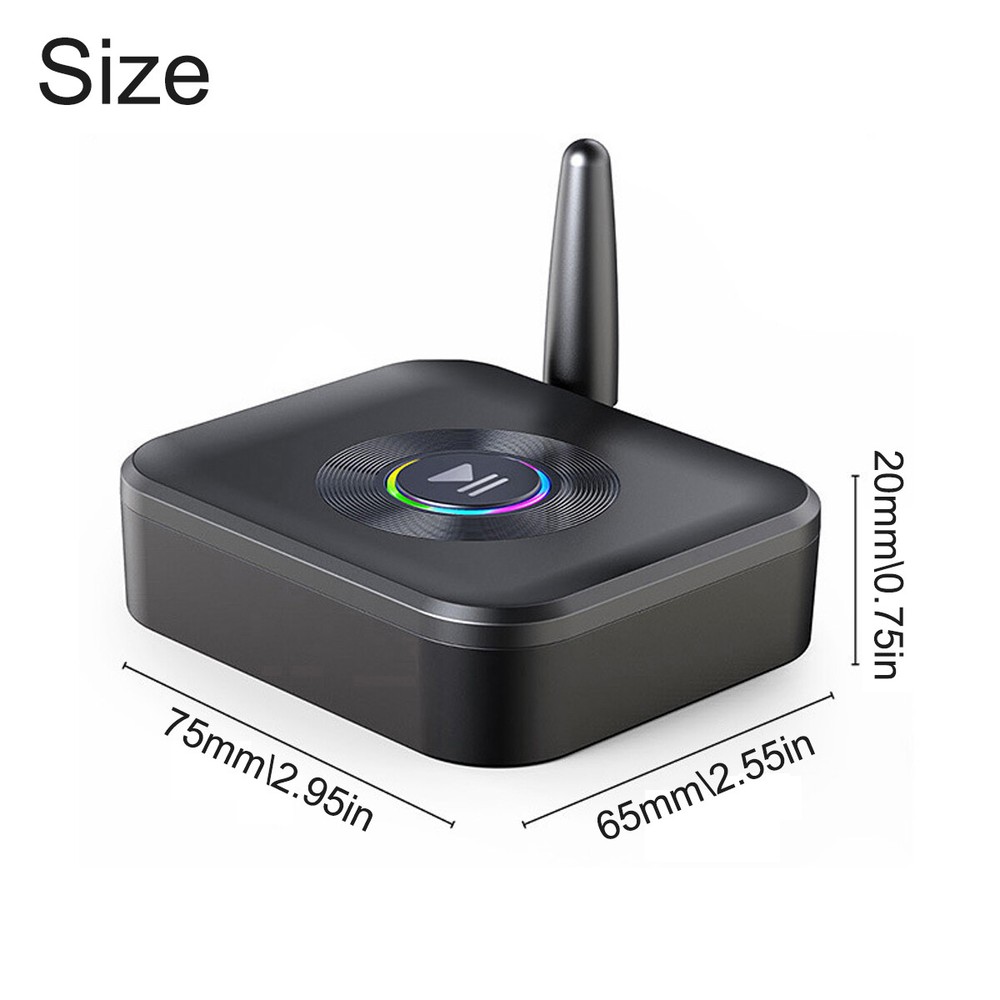 Bluetooth 5.1 Receiver Wireless 3.5mm Jack AUX to 2 RCA Audio Stereo Adapter A++