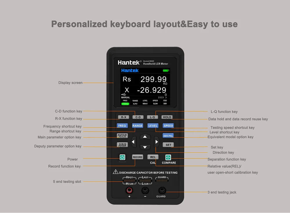 Precision Versatile Handheld LCR Meter for Measuring Inductance Capacitance