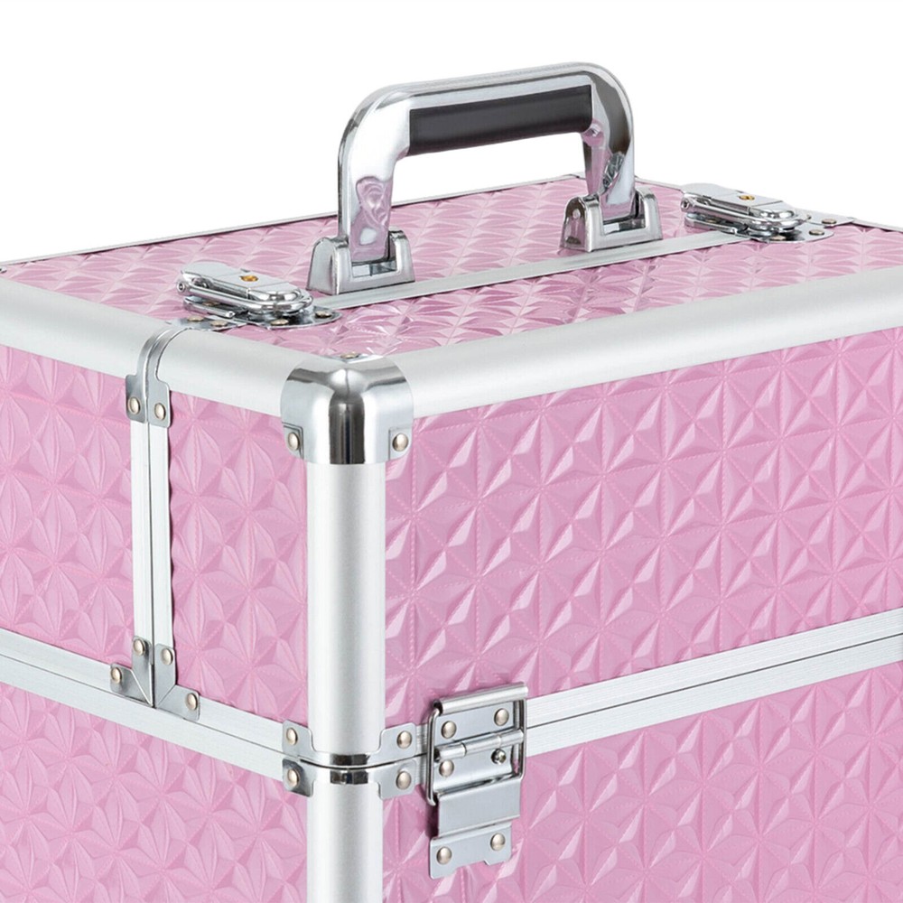 Professional Rolling Makeup Train Case Cosmetic Trolley Makeup Storage Organizer