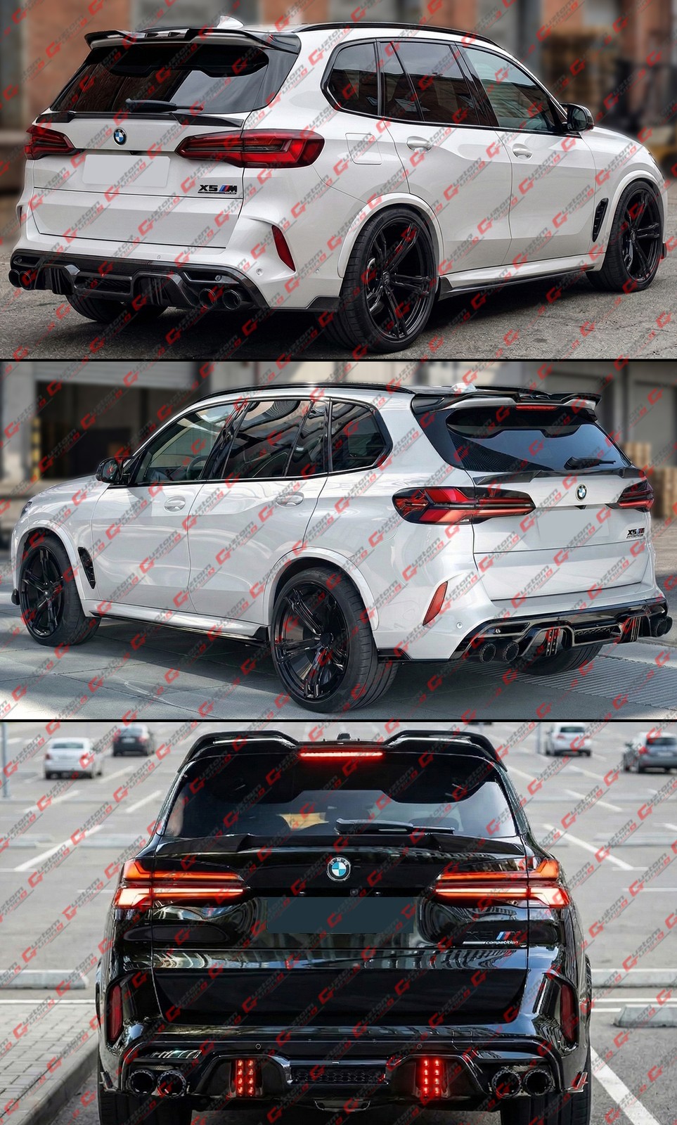 For 19-26 BMW X5 G05 F95 X5M LT Style Gloss Blk Rear Roof Spoiler Wing Extension