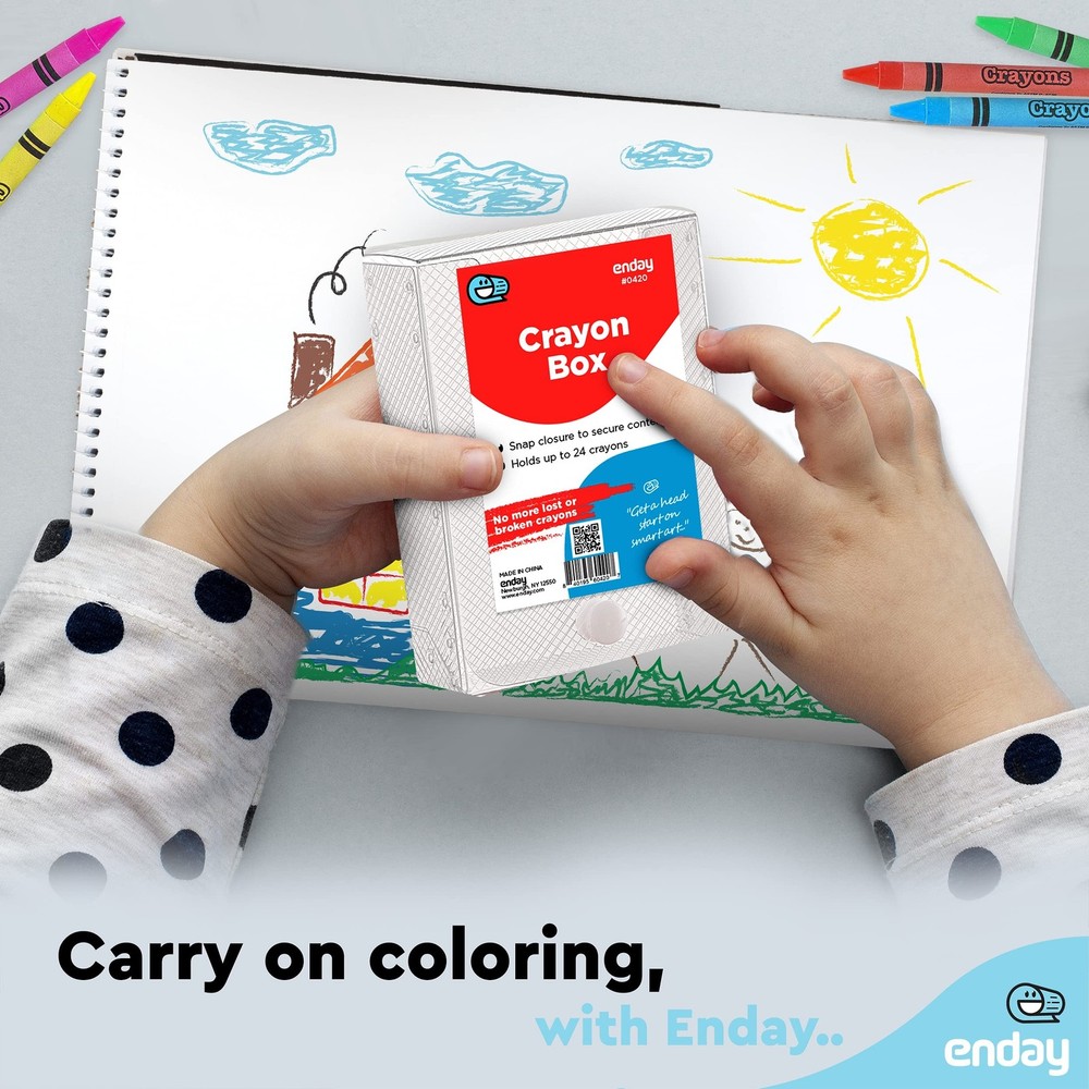 Enday Crayon Box Storage Containers, Clear Crayon Case, Plastic Crayon Boxes ...