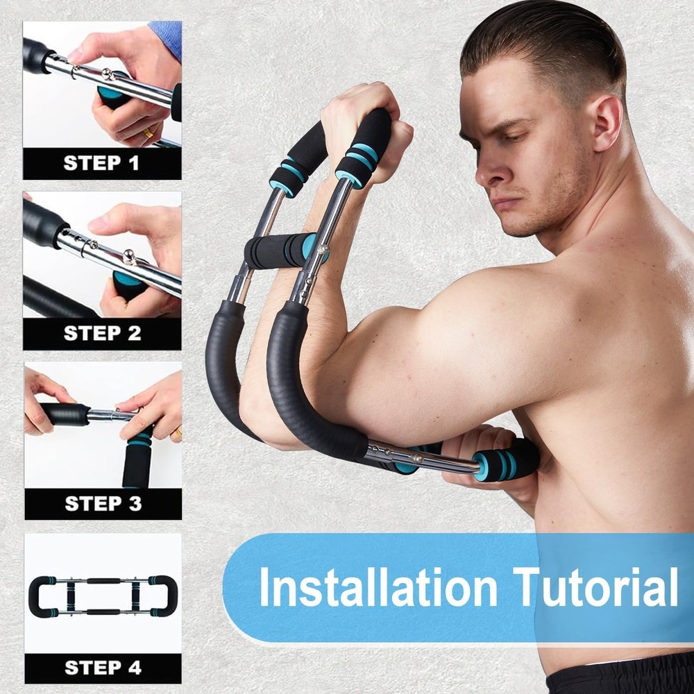 HOTWAVE Twister Arm Exerciser,Adjustable Spring Workout Bar, Forearm Triceps ...