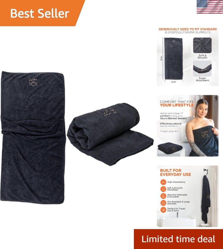 58x70'' Reusable Sauna Blanket Towel -  Absorbent Microfiber Material