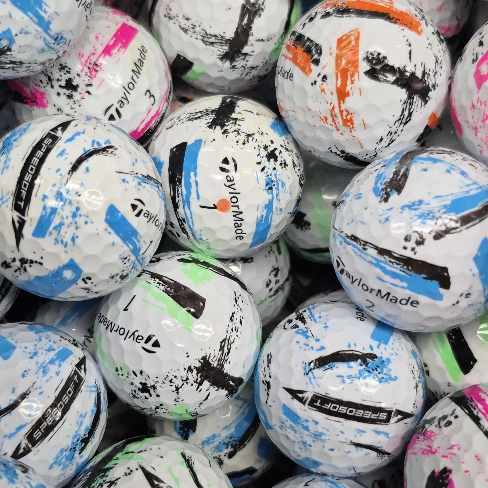 36 Taylormade Speedsoft Ink Color Mix Golf Balls - 3A Value Grade AAA
