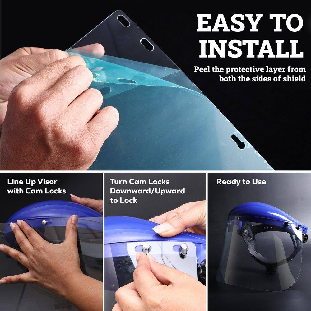 15-Pack Replacement Clear Face Shields