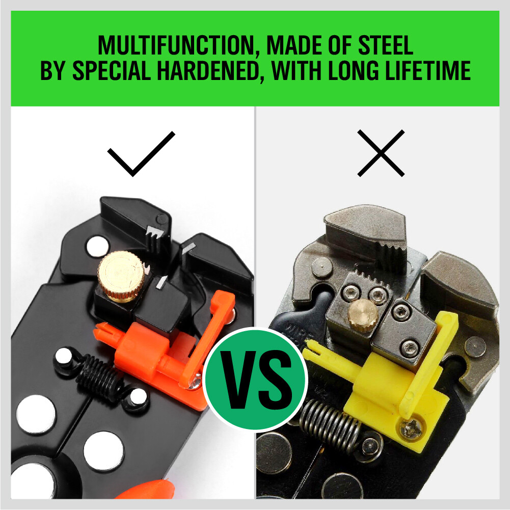 Self-Adjusting Insulation Wire Stripper cutter crimper Terminal Tool Pliers 8"