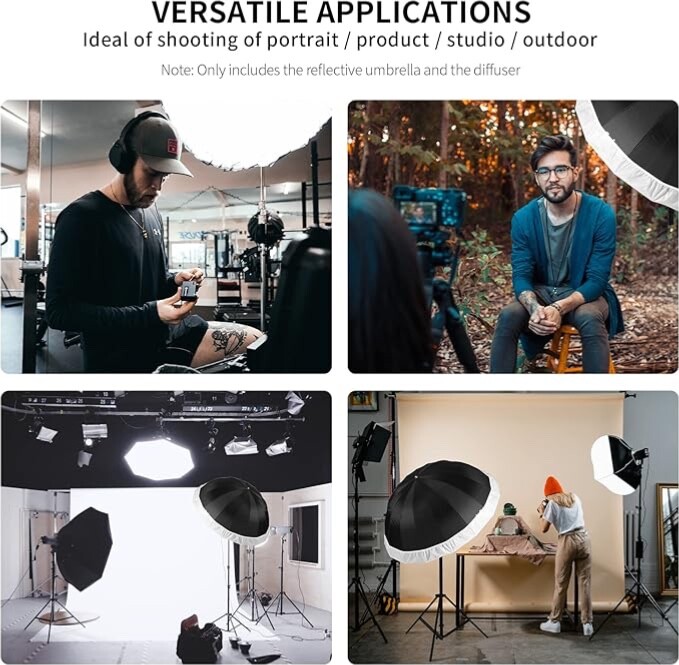 Selens 41 Inch Parabolic Umbrella with Diffuser Cover