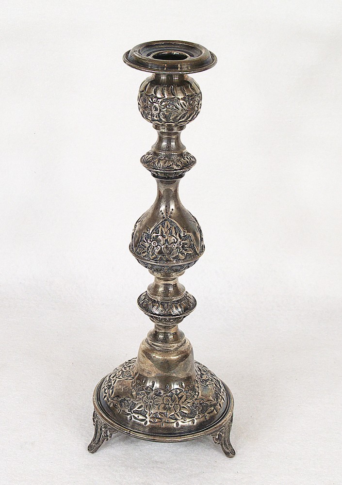 Antique Russian 84 Silver Sabbath Candlesticks