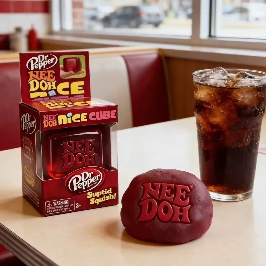 Needoh Limited Edition Dr Pepper Nice Cube Suptid Squish New With Box Red