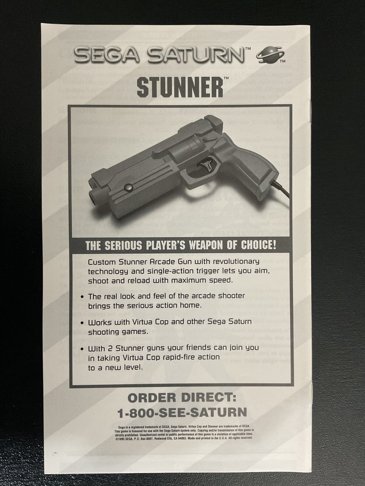 Virtua Cop SEGA Saturn Instruction Manual Only