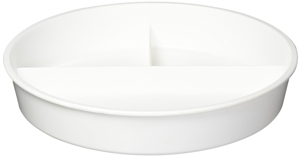 High-Sided Divided Dish, White, Break-Resistant & Lightweight Polypropylene P...