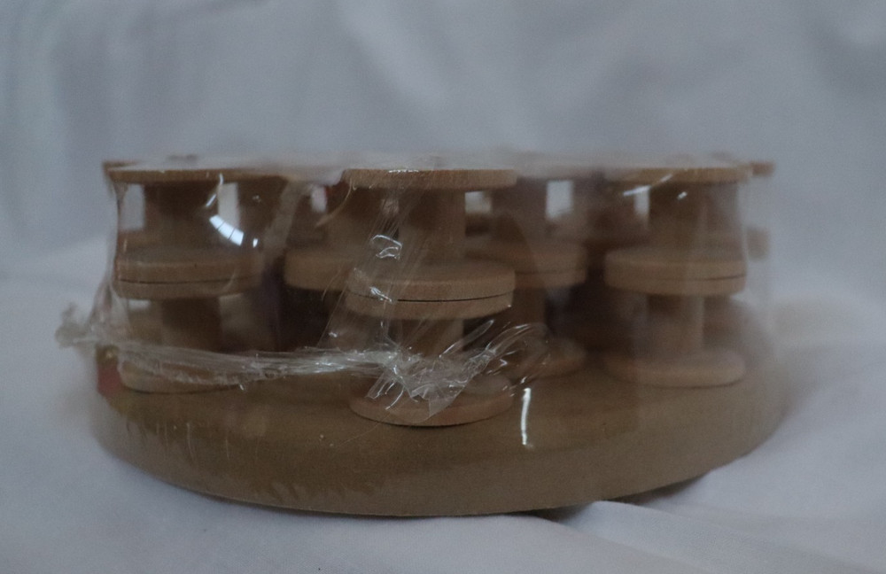 Wooden Thread Spool Caddy 32 Spools Dowl-It Sewing Storage, Unused