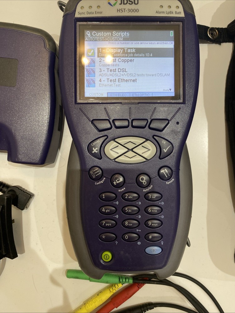 JDSU HST - 3000 unit, charger, case, test cables, test modules, cable bag.
